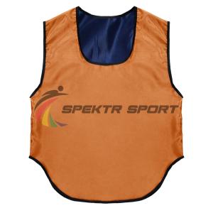 Купить Манишка футбольная двусторонняя Spektr Sport оранжево-синяя, р. 36-40 в Нижнем Новгороде 